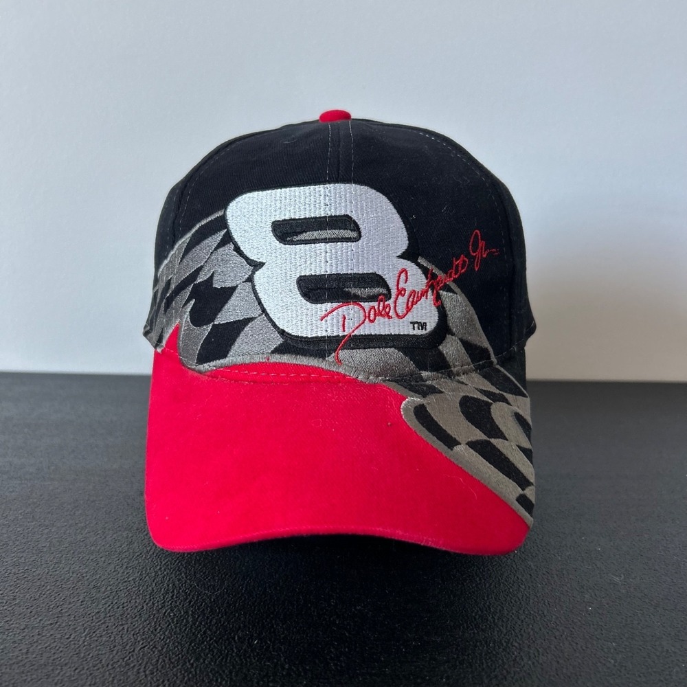 Vintage 90s Dale Earnhardt Jr Hat Cap Strap Back Adjustable Red Nascar Budweiser